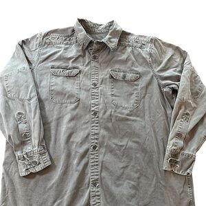 Levi's Men’s XL Grey Jean button up‎ shirt Casual Shirt (minor stain)
